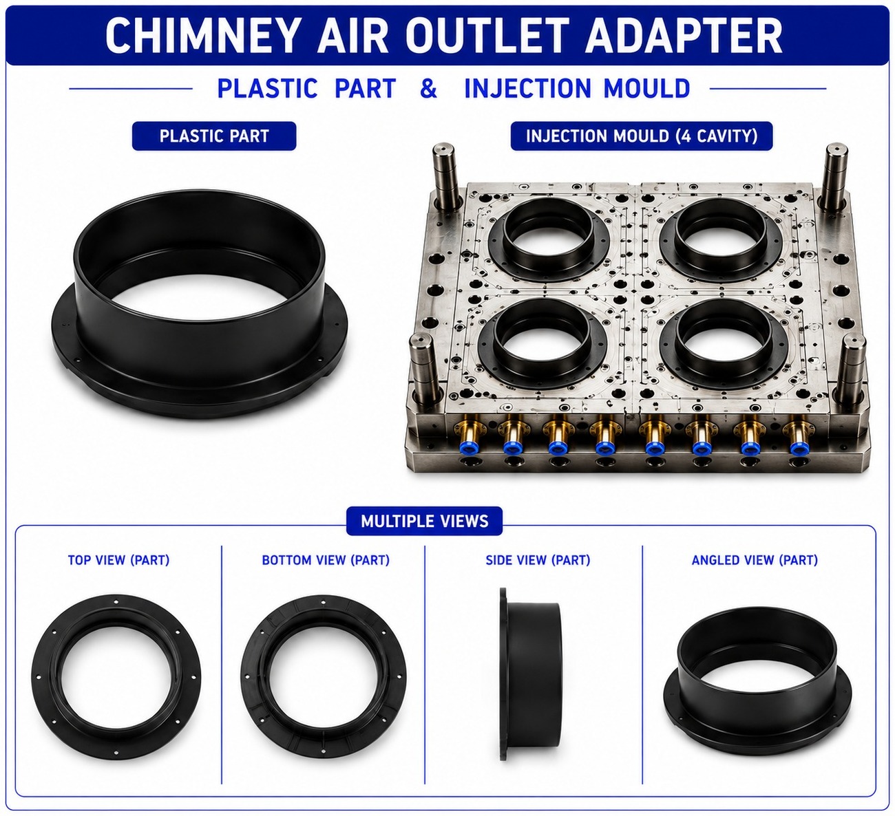 Chimney Plastic Air Outlet Adapter Mould and Moulding Service